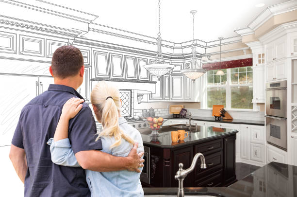 Custom kitchen cabinets installed in a Annandale home